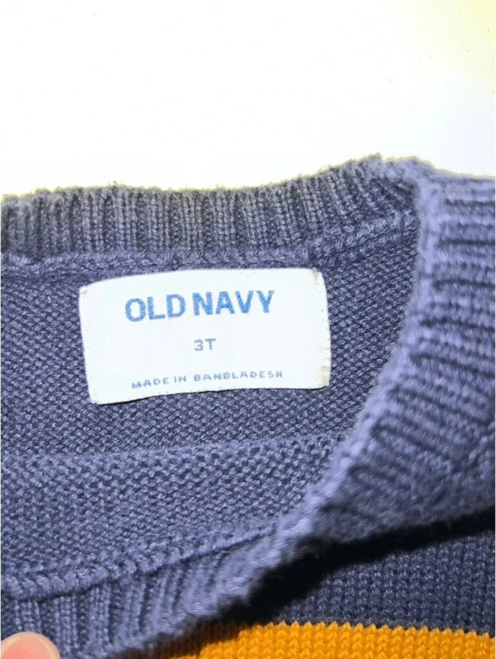 Old Navy Toddler Boys Toddler 4T Knitted Crewneck navy striped Sweater